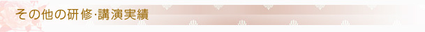 その他の研修・講演実績